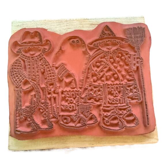 Stampin Up! Vintage 1998 Trick Or Treating Family Halloween Rubber Stamp - Picture 2 of 2